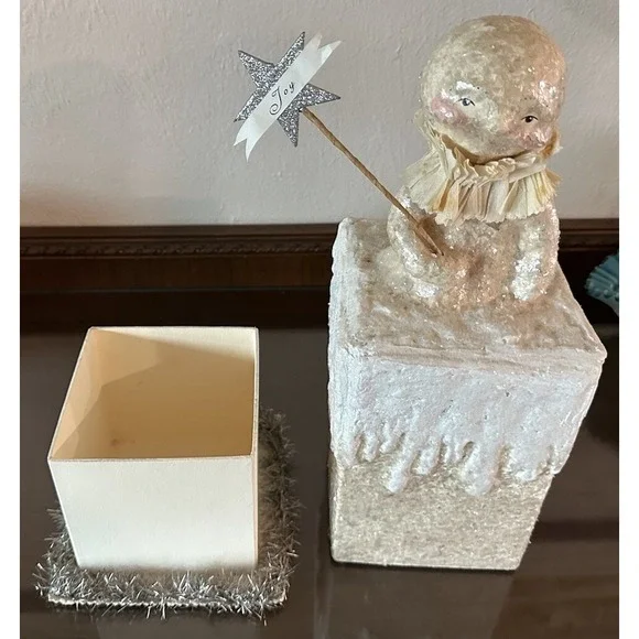 Vintage Dee Foust for Bethany Lowe 15" Moon Snow Man Christmas Star Retired - Picture 4 of 4